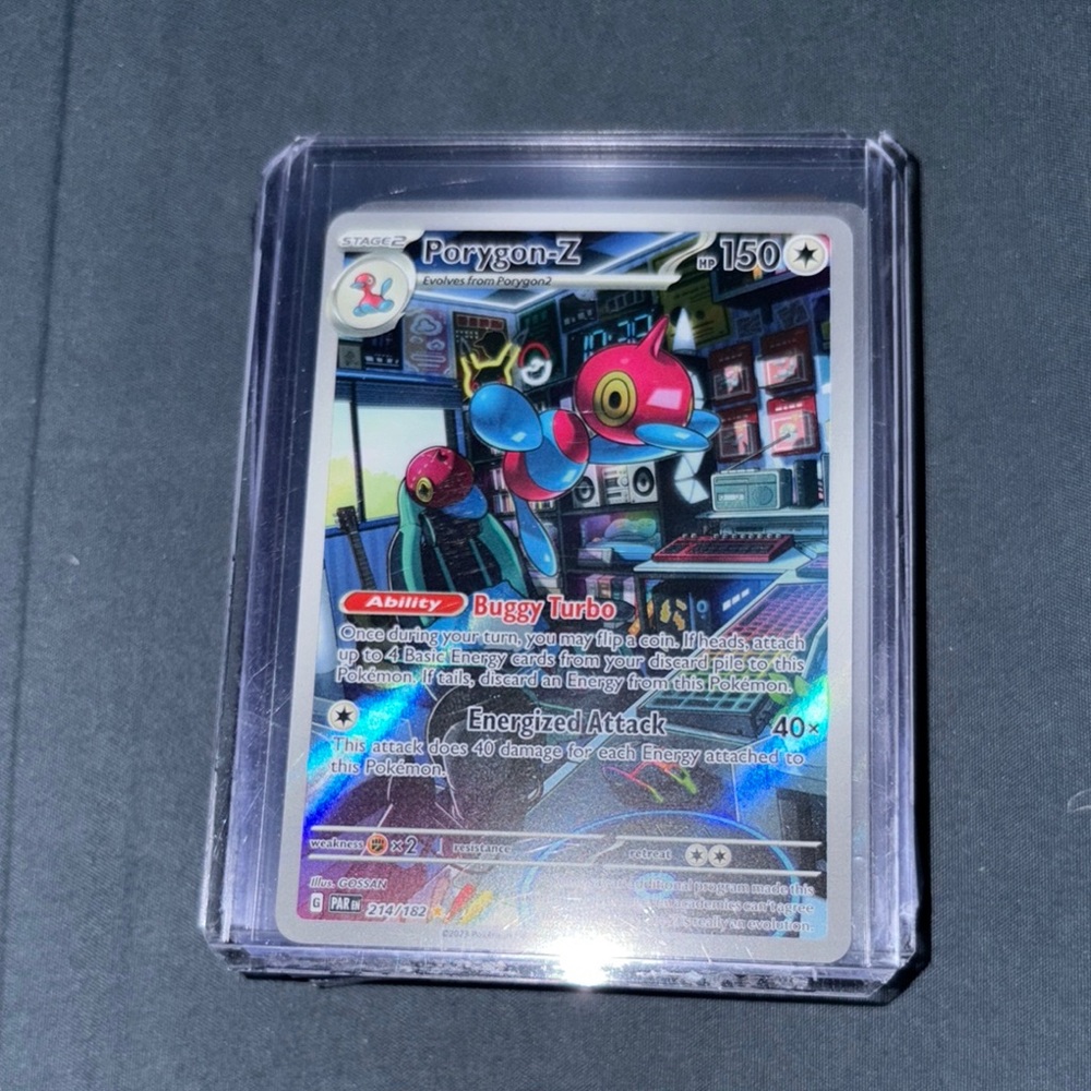 Pokemon Porygon-Z Card with Red and Blue Accents